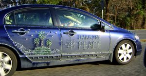 Blue car with the words imagine peace | Ellisville, MO