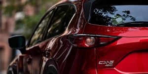 Back-end of a red 2019 Mazda CX-5 | Mazda dealer in Ellisville, MO