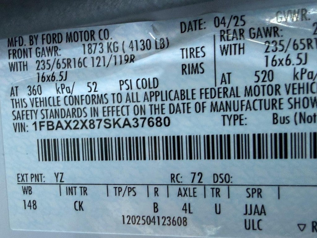 2025 Ford Transit Passenger Wagon T-350 148" High Roof XLT RWD