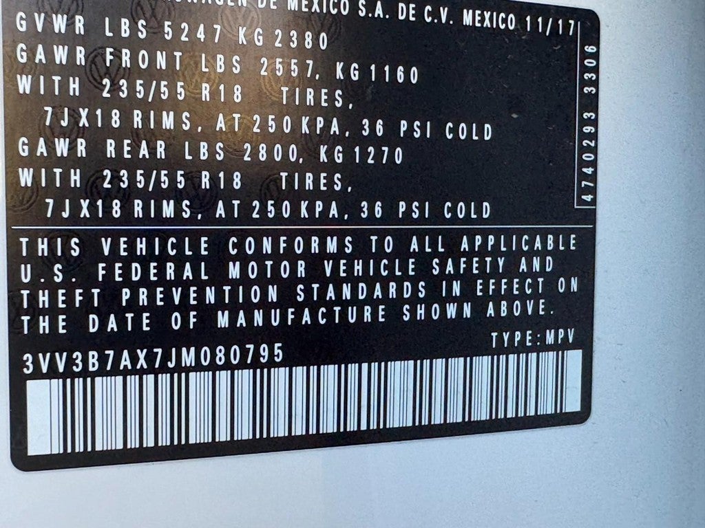 2018 Volkswagen Tiguan 2.0T SEL FWD