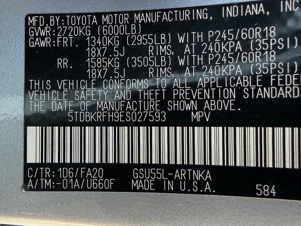 2014 Toyota Highlander AWD 4dr V6 LE Plus (Natl)