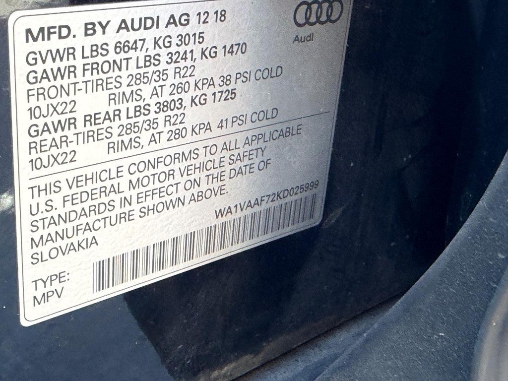 2019 Audi Q7 Prestige 55 TFSI quattro