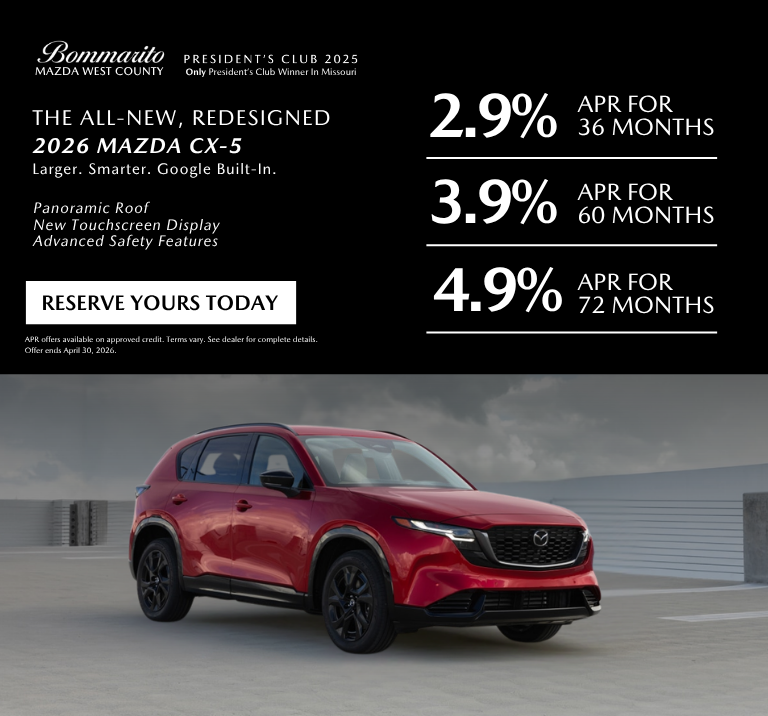 2026 Mazda CX-5 2,9% APR, 3.9% APR or 4.9% APR