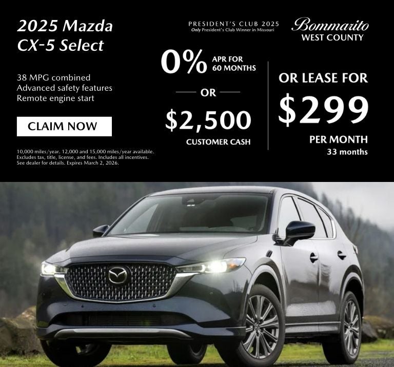 2025 Mazda CX-5 Select 0% APR