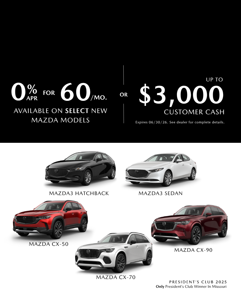 0% APR For 60 Months On Select Models