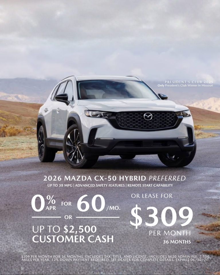 2026 Mazda CX-50 Hybrid Preferred 0% APR OR Lease $309
