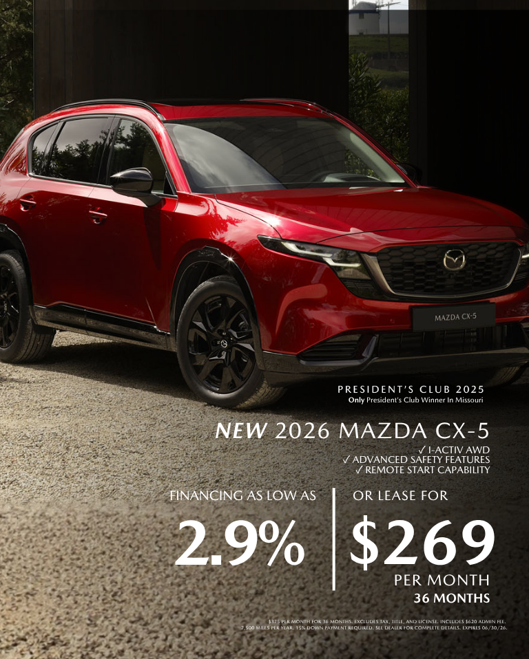 2026 Mazda CX-5 2.9% APR OR Lease $269