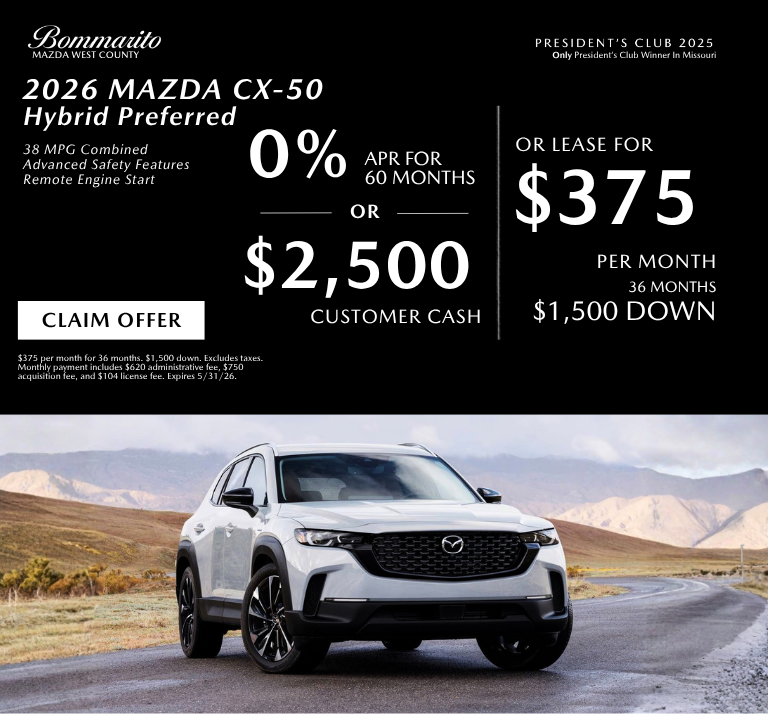 2026 CX-50 0% APR or Lease $375